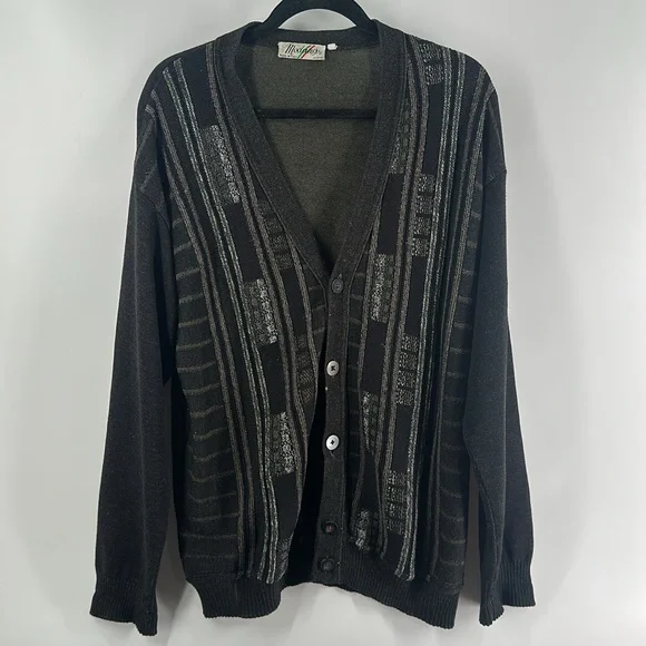 Vintage cardigan 3D knit sweater made in Italy sz Lg